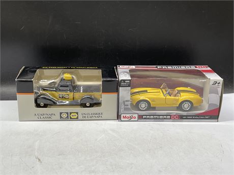 2 IN BOX 1:24 DIE-CAST CARS INCL: NAPA ADVERTISING TRUCK & MAISTO 1965 SHELBY