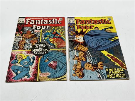 FANTASTIC FOUR #95 & #106 (95 has partially detached cover)
