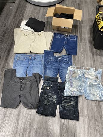 LOT OF JEANS (Like new condition) & MISC