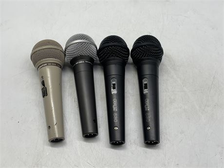 LOT OF 4 DYNAMIC MICROPHONES