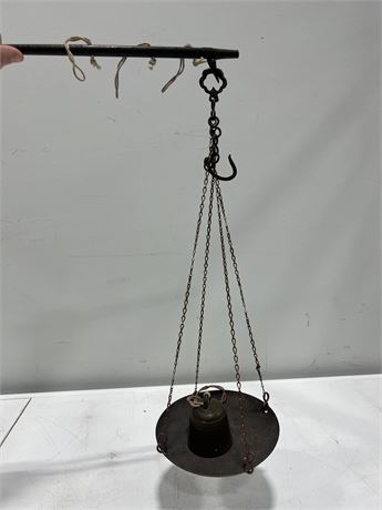 19TH CENTURY CHINESE OPIUM / GOLD SCALE W/ORIGINAL WEIGHT