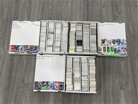 3 BOXES OF 1990’s - 2021 HOCKEY CARDS - OVER 7000 CARDS