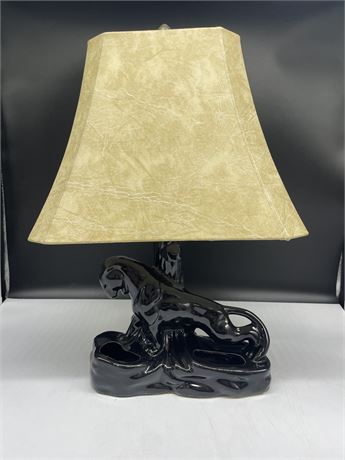 RARE MID CENTURY BLACK PANTHER LAMP