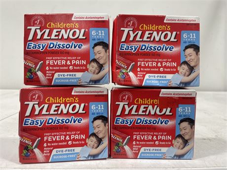 4 BOXES OF CHILDRENS TYLENOL