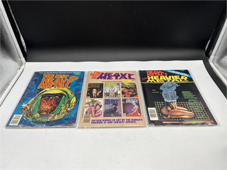 (3) 1980’s BEST OF HEAVY METAL - ADULT FANTASY MAGS