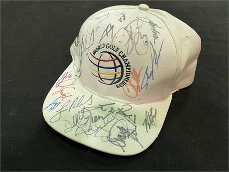 2002 WORLD GOLF CHAMPIONSHIP HAT - SIGNED BY 20+ PLAYERS