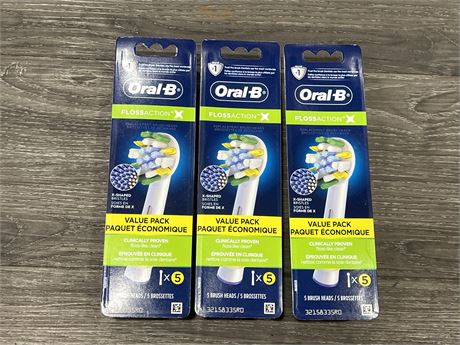 3 NEW PACKS OF ORAL-B TOOTH BRUSH HEADS