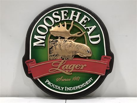 MOOSEHEAD LAGER WOOD SIGN 22X24