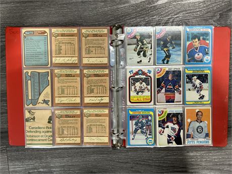 BINDER OF 1970s NHL CARDS