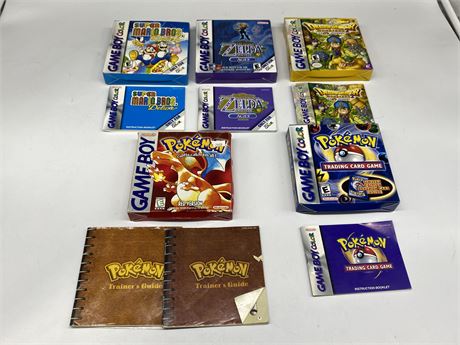 5 GAMEBOY BOXES W/ INSTRUCTIONS (No games)