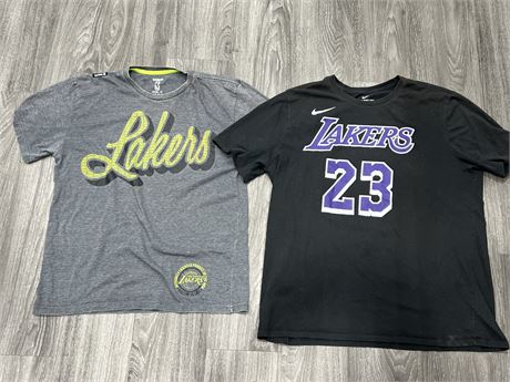 2 LAKERS T SHIRTS INCLUDING LEBRON