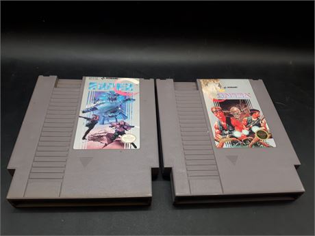 COLLECTION OF CONTRA GAMES - TESTED & WORKING - NES