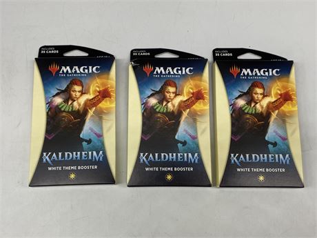 3 SEALED MAGIC THE GATHERING WHITE THEME BOOSTER PACKS