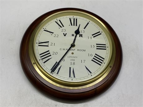 LONDON SHIP CLOCK WITH BRASS - WORKING - 13” ACROSS