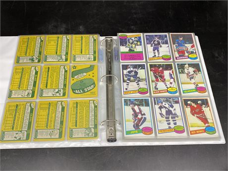 BINDER OF 1980 O.P.C. NHL CARDS