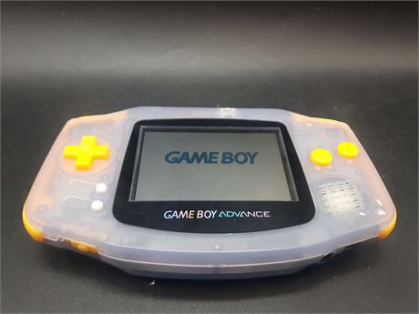 GAMEBOY ADVANCE CONSOLE WITH CUSTOM SCREEN / SHELL - EXCELLENT CONDITION