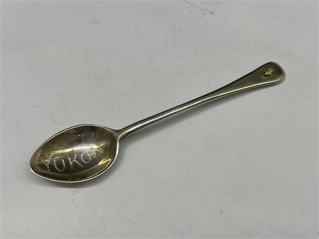 STERLING SPOON W/AUTHENTIC YUKON GOLD NUGGET (4”)