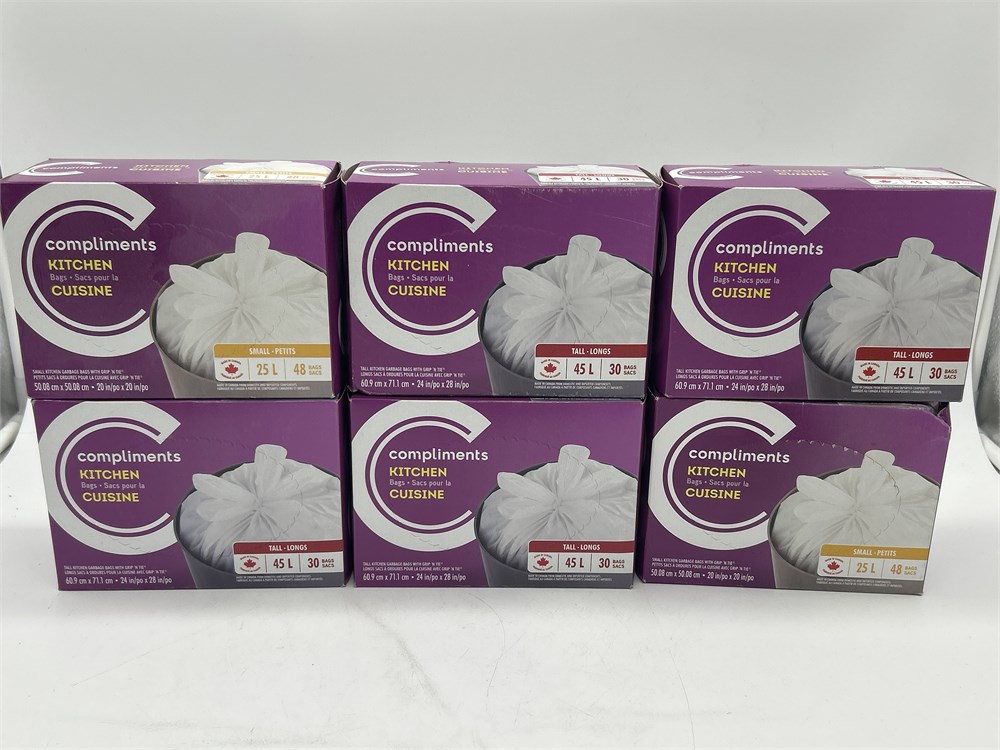 Urban Auctions - 6 NEW BOXES OF COMPLIMENTS KITCHEN GARBAGE BAGS