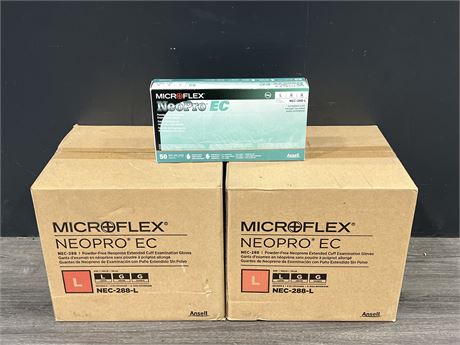 1000 NEW MICROFLEX NEOPRO POWDER FREE EXAMINATION GLOVES - SIZE L