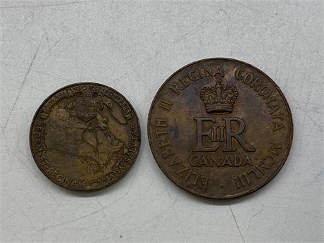 2 EARLY ROYALTY MEDALLIONS