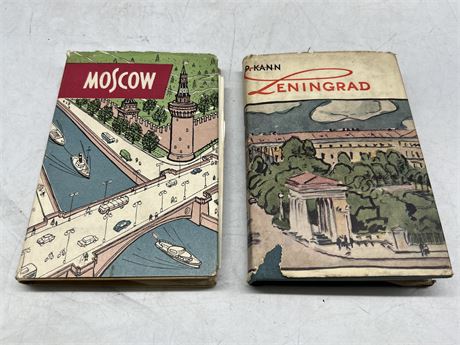 2 EARLY RUSSIAN CITY GUIDE BOOKS W/MAPS (1959 & 1960)