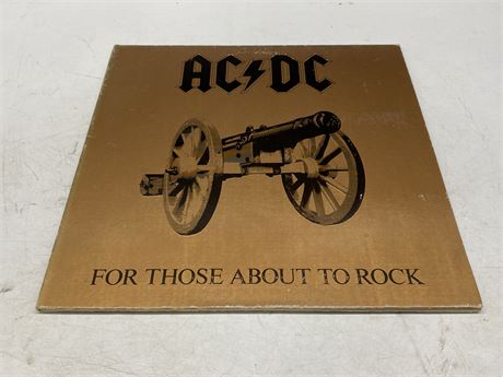 AC DC - FOR THOSE ABOUT TO ROCK EMBOSSED COVER - (E) EXCELLENT