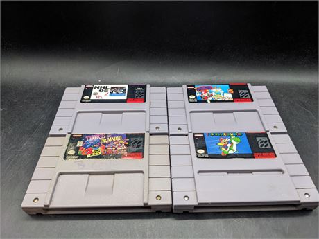 4 SUPER NINTENDO GAMES - TESTED & WORKING