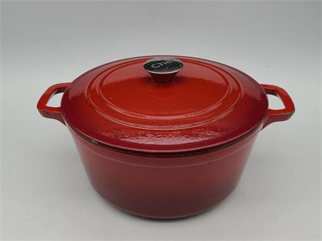 MASTER CHEF RED CAST IRON ENAMELED DUTCH OVEN