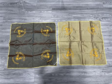 2 AMERICAN AIRFORCE COFFEE TABLE CLOTHS 29”x29”