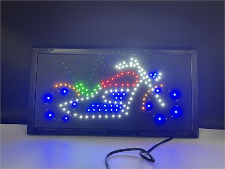 WORKING LIGHTUP MOTORCYCLE SIGN (19”x10”)