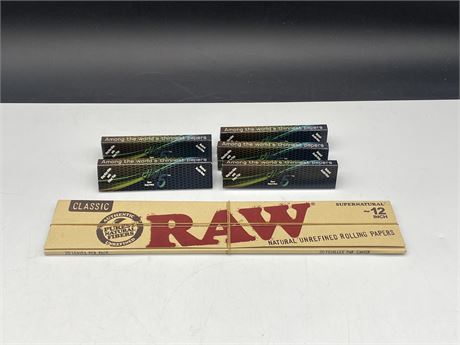 NEW SUPERNATURAL 12” RAW ROLLING PAPERS / (5) HIGH5 KING-SIZED ROLLING PAPERS