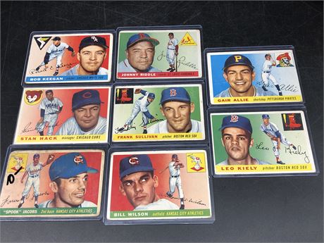 8 MISC 1955 MLB CARDS