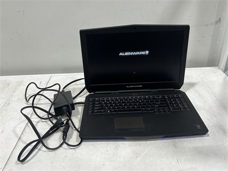ALIENWARE LAPTOP W/CORD - WORKS (Needs to be reset)