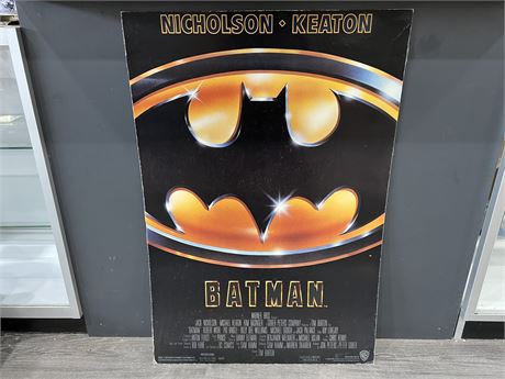 1989 BATMAN MOVIE POSTER - CARDBOARD MOUNTED (27”x40”)