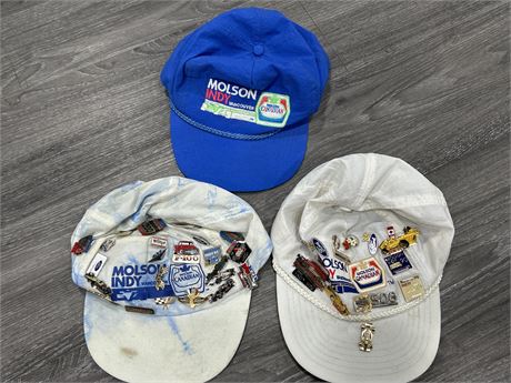 3 MOLSON INDY VANCOUVER HATS W/PINS