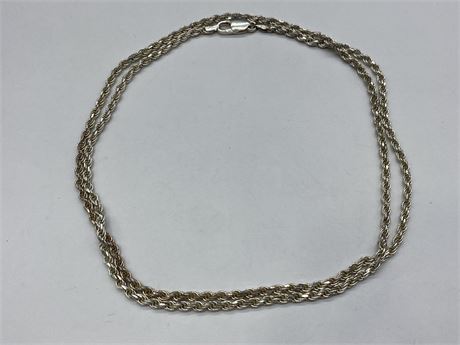 1OZ ITALIAN 925 STERLING SILVER MENS ROPE CHAIN (32”)