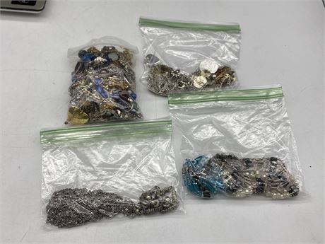 4 BAGS OF VINTAGE JEWELRY