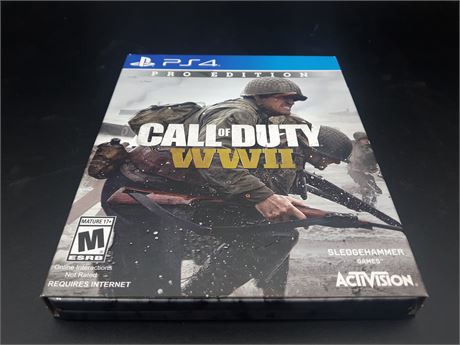CALL OF DUTY WWII PRO EDITION (STEELBOOK) - PS4 (MAY NOT HAVE DLC)