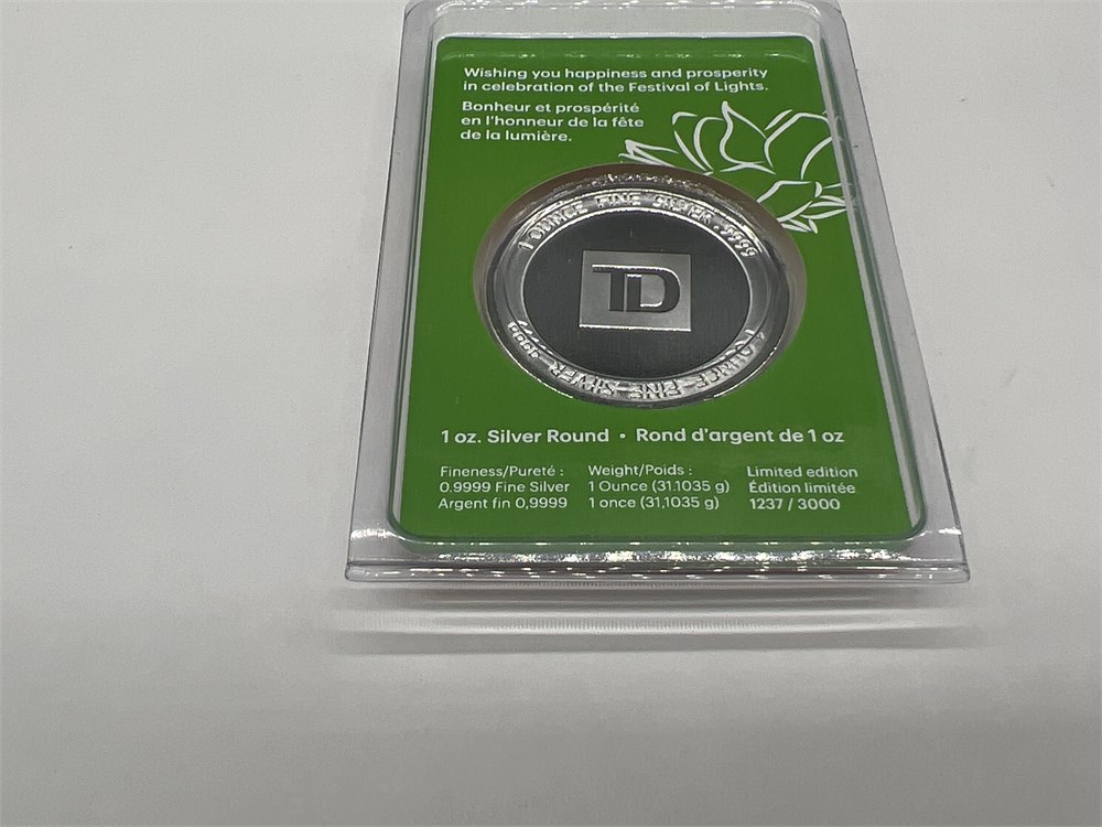 Urban Auctions 1 Oz 999 Fine Silver Td Coin