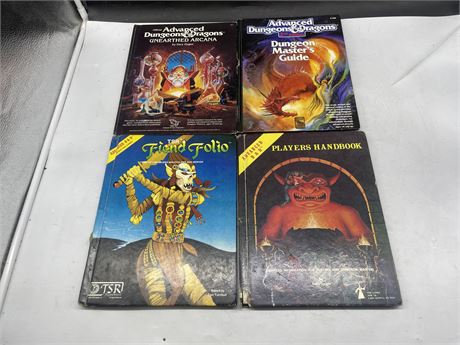 4 VINTAGE DUNGEON & DRAGONS HARD COVER BOOKS