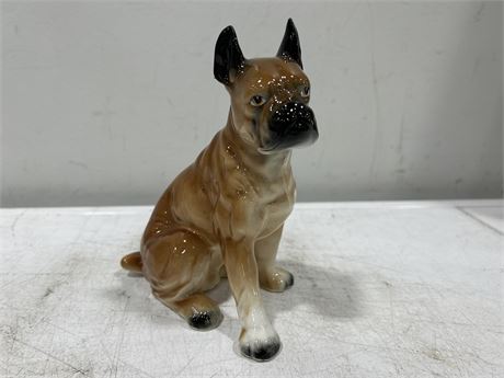 VINTAGE PORCELAIN BOXER DOG - MADE IN JAPAN - 7”