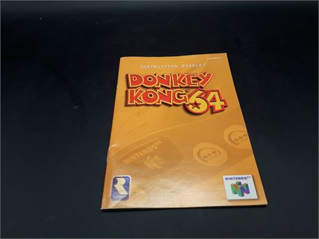 DONKEY KONG 64 MANUAL - VERY GOOD CONDITION - N64