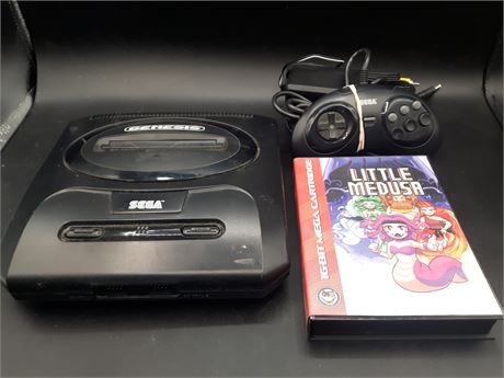 SEGA GENESIS CONSOLE WITH LITTLE MEDUSA GAME - VERY GOOD CONDITION