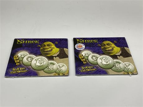 2 SEALED COLLECTABLE SHREK COIN SETS