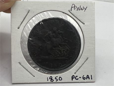 1850 UPPER CANADA PENNY
