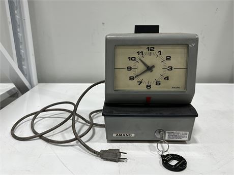 VINTAGE AMANO ELECTRIC PUNCH TIME CLOCK