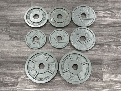 100LBS TOTAL OF BRAND NEW WEIGHT LIFTING PLATES