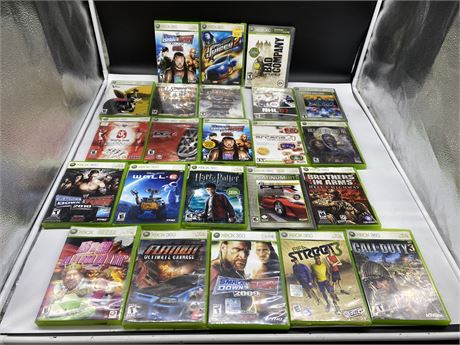 23 XBOX 360 GAMES (Many cases have damage)