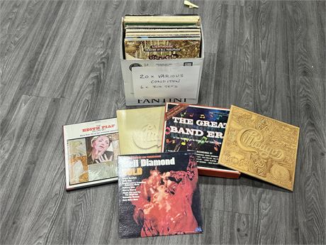 BOX OF RECORDS W/BOX SETS - CONDITION VARIES