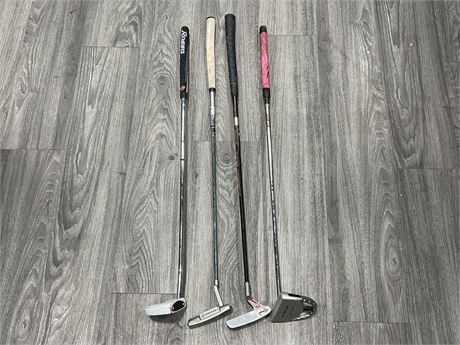 4 MISC (3) RIGHT HANDED & (1) LEFT HANDED PUTTERS